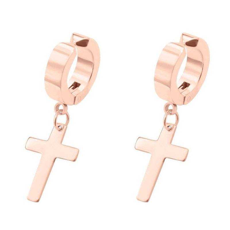 MagFlair Clip-On Dangling Cross Earrings